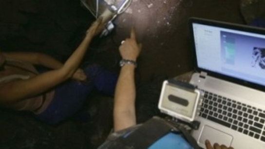 Eva ventures deep underground to scan newly discovered human ancestor Homo naledi